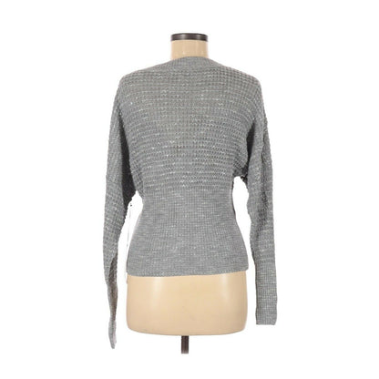 Leith NWT Classic Knitted Pullover Sweater Long Sleeve V-Neck Gray Size Small