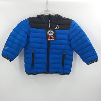 Gerry Reversible Full Zip Puffer Hoodie Jacket Long Sleeve Blue Size 2T NWT