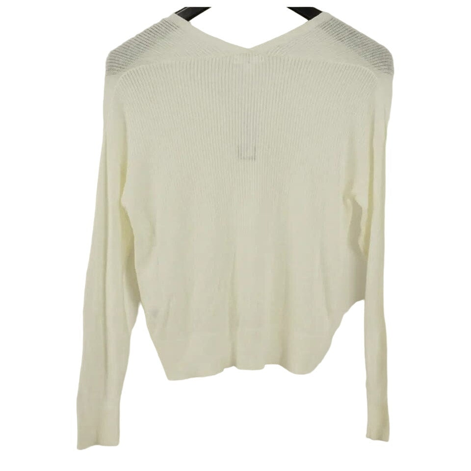 BP. V-Neck Open Weave Lightweight Sweater Top XL/Extra Large in Ivory NWT