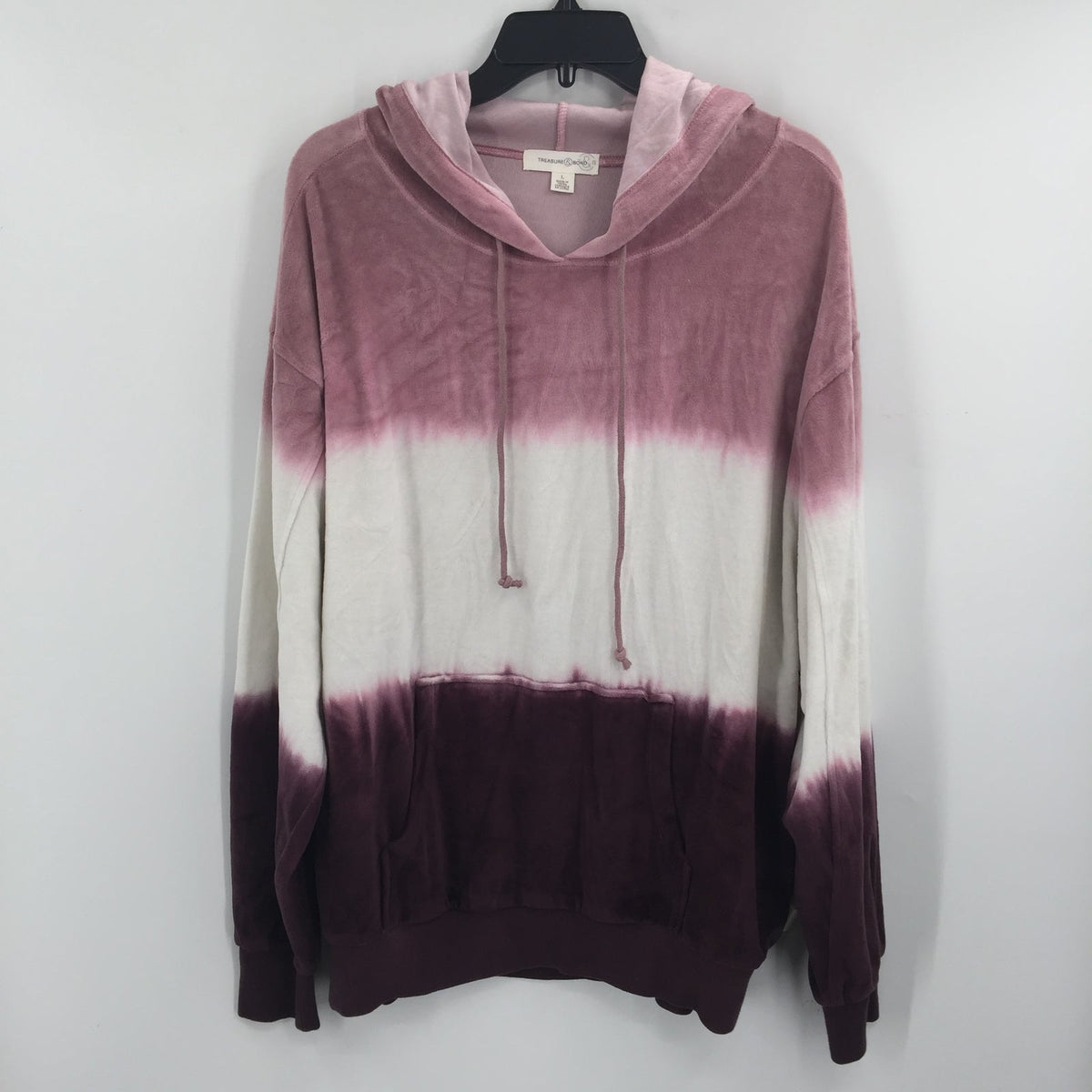 Treasure & Bond Pullover Hooded Pullover Sweatshirt Color Blocked Size Large