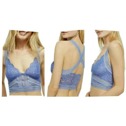 Free People SUMMER Intimately Sitting Pretty Brami Bralette Camisole Small Blue