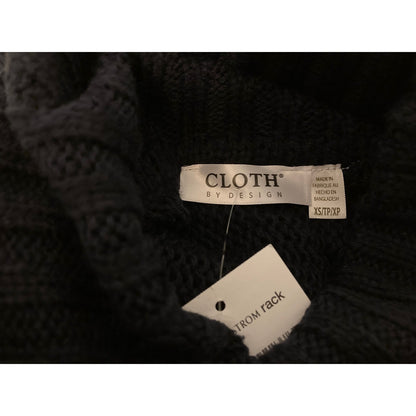 Cloth by Design Women's Turtleneck Poncho Sweater XS Extra Small Black NWT