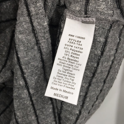 PST Project Social Square Neck Striped Knit Top Grey Black Size Medium NWT