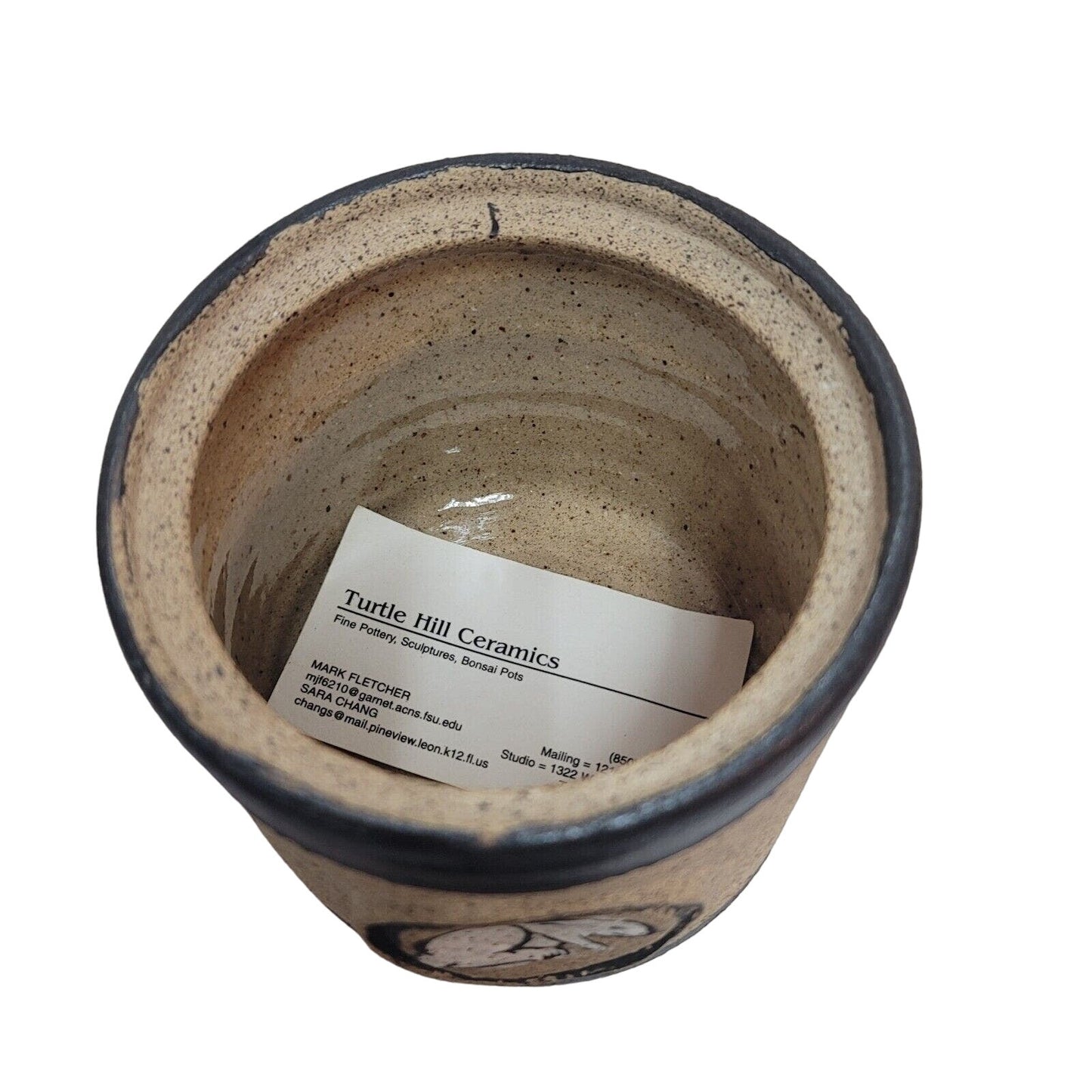 TURTLE HILL HANDMADE Studio Art Pottery Lidded Canister Pot Stamped BUNNY RABBIT