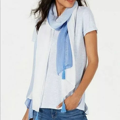 INC International Concepts Ombre Scarf Wrap Blue
