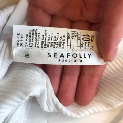 O'neill 2 Piece White BathingSuit Swimwear Small Saltwater Solid Texture Bandeau