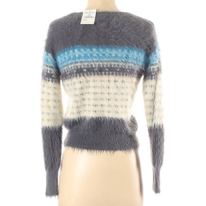 Lou & Grey Pullover Sweater Long Sleeves Striped XXS Fuzzy Long sleeve Cozy