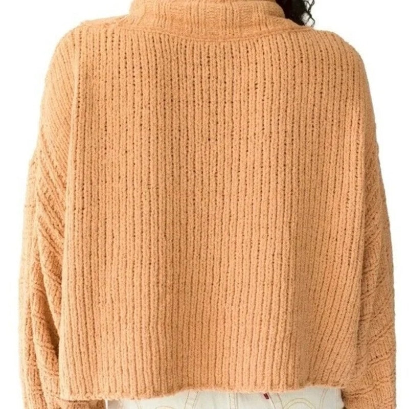 Free People NWT Be Yours Cowl Neck Sweater Size Large in Camel NWT Oversized NEW
