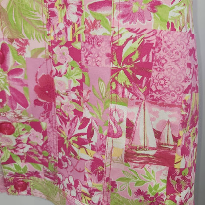 Draper & Damons Womens 2X Casual Pink Yellow Lightweight Coat Jacket