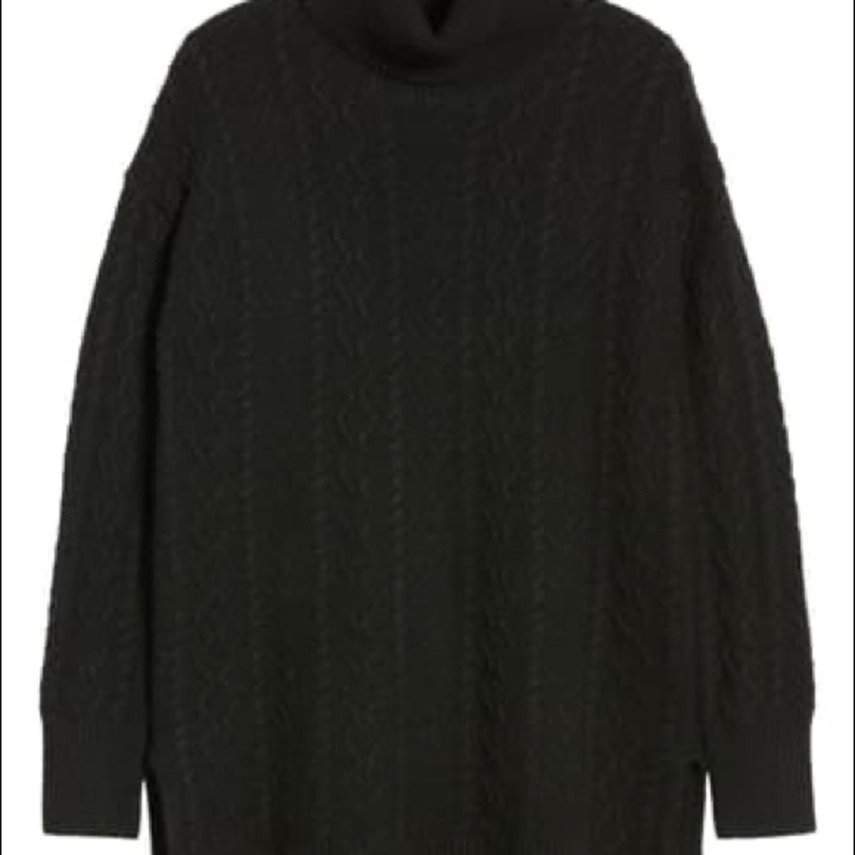 Halogen Navy Oversized Cable Turtleneck XSmall