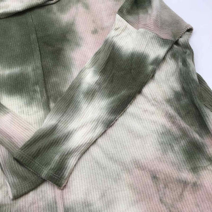 Status by Chenault Tunic Top Oversize Size Medium Olive and Cream Tie Dye NWT