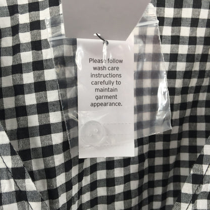 Topshop Gingham Print Wrap Mini Dress Short Sleeve White/Black Size 6 NWT