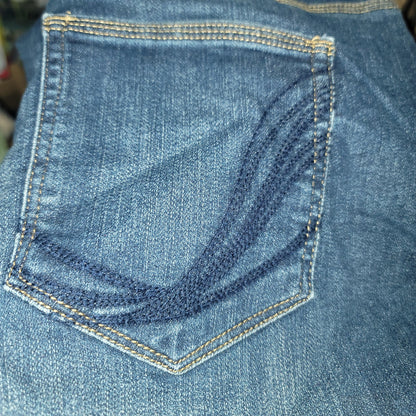 Style Co Womens Tummy Control Straight-Leg Jean Zipper-Up Dark Wash Blue 8 Short