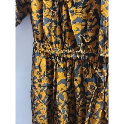NICHOLAS Leopard Print Neck Tie MINI Flare Ruffle Dress SIZE 4 Blk/brown NEW