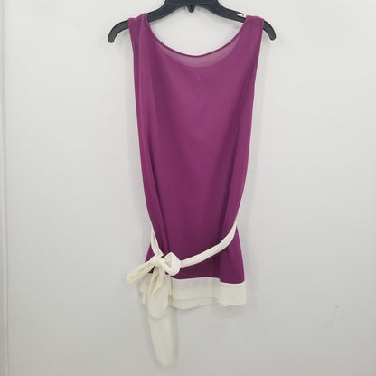 Mary Barron VINtage 3 Piece Pajama Lounge Set Pants Top Robe Purple Cream MEDIUM