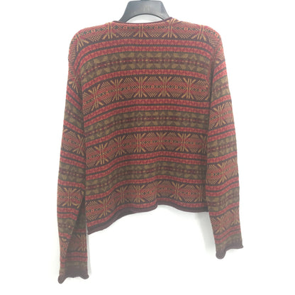 SKYR Long Sleeve Tribal Warm tone Cardigan Sweater Aztec Print Multicolor Medium