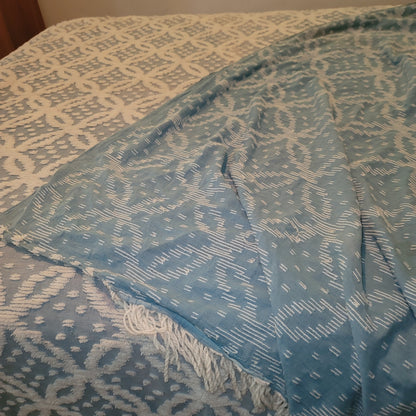 Vintage Chenille cotton poly Full / Queen bedspread Blanket Farmhouse Cabin