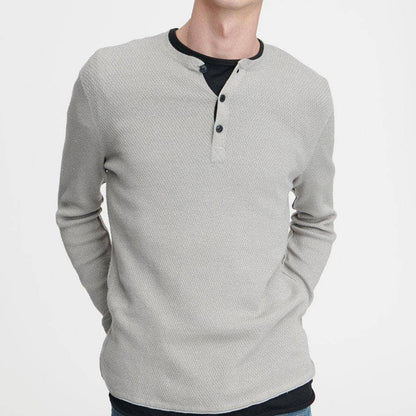 Rag & Bone NWT Gray Davis Henley 3 Button Long Sleeve Thermal Shirt XL