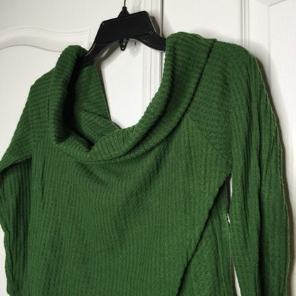 Bp. Off the Shoulder Neckline Knit Top Long Sleeves Green Pastures Medium NEW