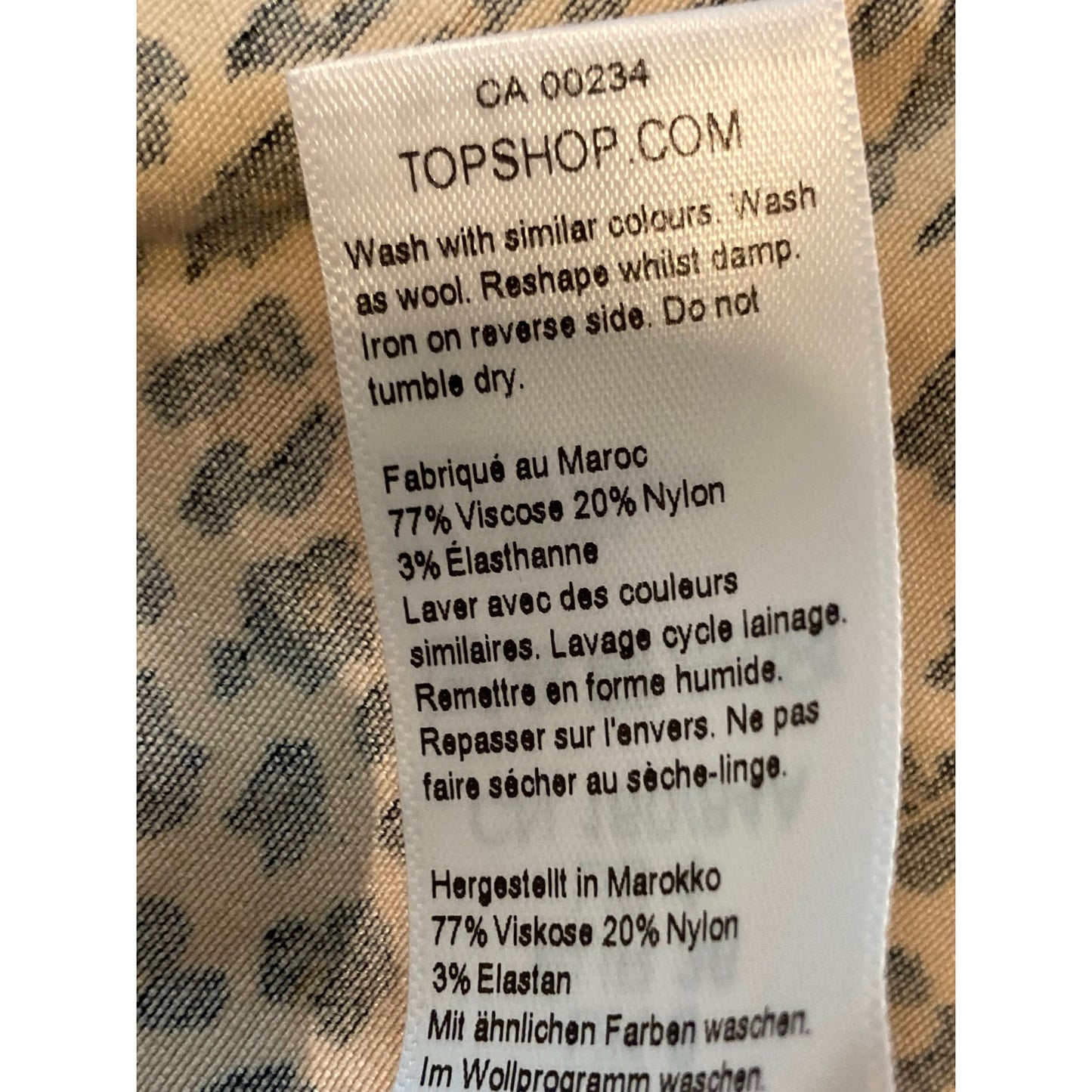 TOPSHOP Animal Print Stretch Knit Dress US Size 4 in Brown Multi NWT Small