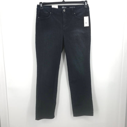 Style & Co Denim Mid Rise Straight Leg Jeans Zip & Button Fly BLUE 14P