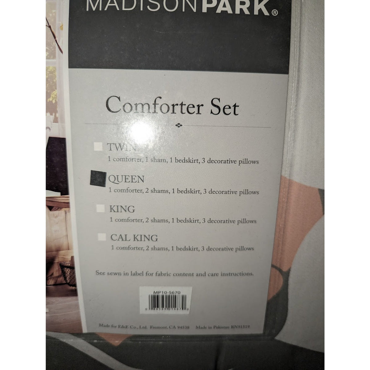 Madison Park Lola Queen Comforter shams skirt pillows Set Grey/Pink/White  NEW