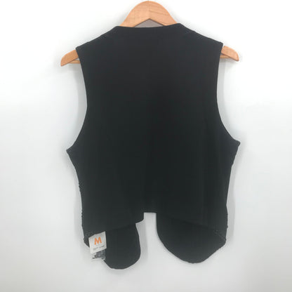Liz Claiborne Women's Sequin Sleeveless Front Button Vest Black Size Medium NWT
