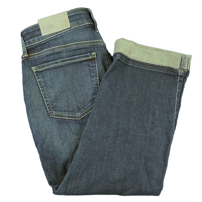 NYDJ Marilyn Straight Crop Cuff Jeans Size 6 in Bezel Blue Dark Wash NWT