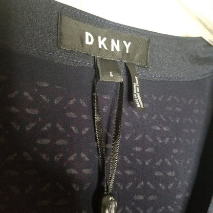 DKNY Women's V-Neck Cap-Sleeve Dress Size Medium drawstring waist CASUAL