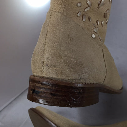 JACK ROGERS Kaitlin Tan suede boots leather accent 7.5 Medium Booties