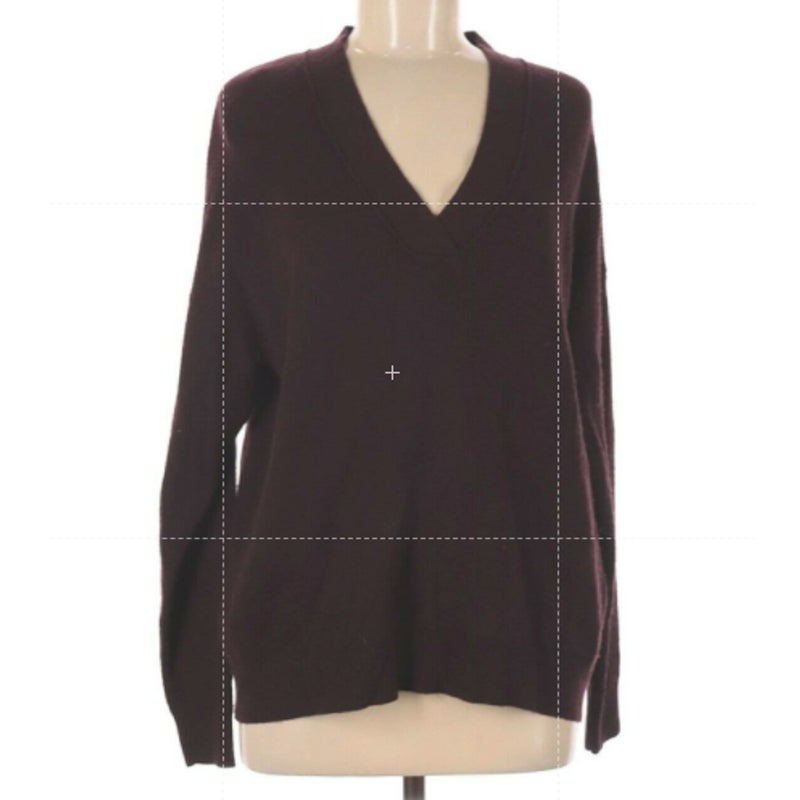 Topshop Pullover Sweater Long Sleeve V-Neck Burgundy Size 4-6 NWT