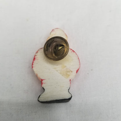 Vintage Santa Claus Pin Plastic Brooch Christmas Tree Costume Jewelry