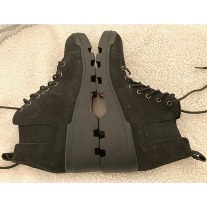 Eileen Fisher Calm Leather Shearling Lug Sole Combat Boots Size 7.5 Black New