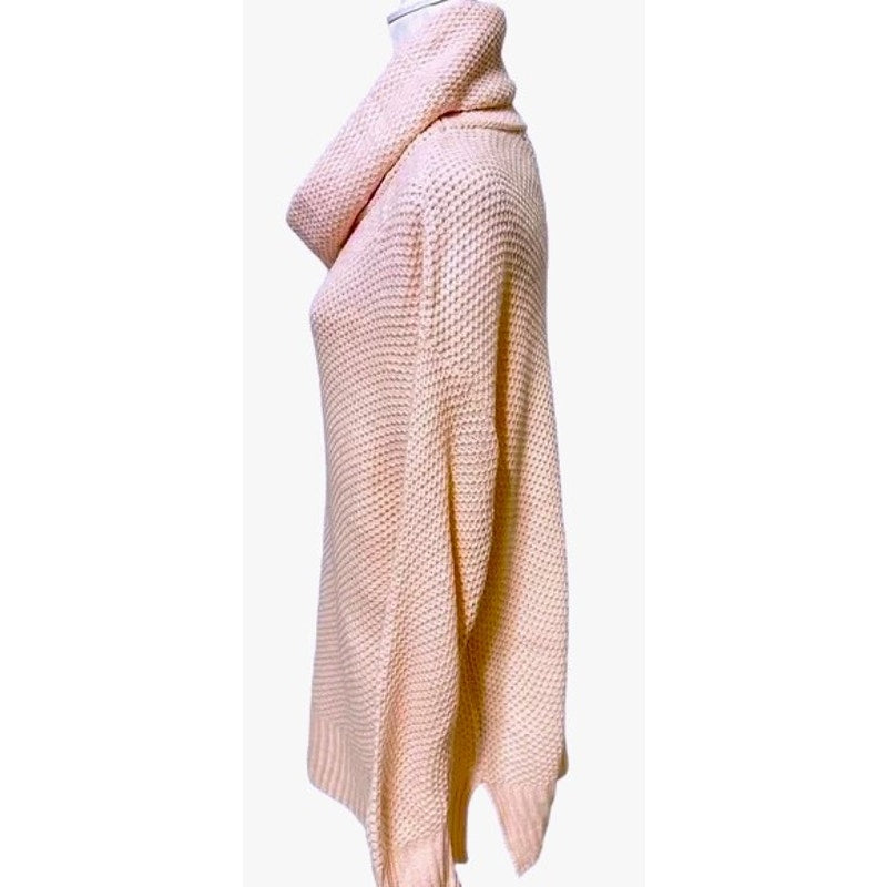 Sanctuary Honeycomb Knit Cowl Neck Pullover Sweater Sz XL / Extra Large Pink NWT