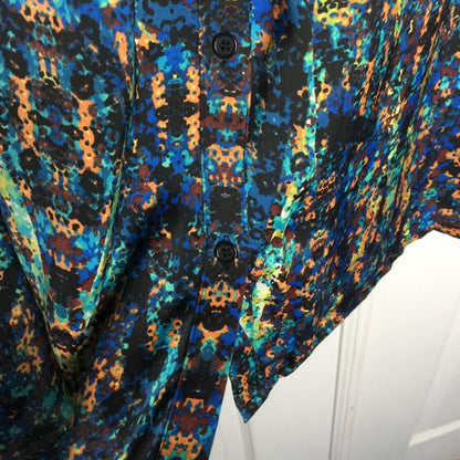 Collective Concepts Button Front Shirt Dress Belted Long Sleeve Multicolor Sz XS
