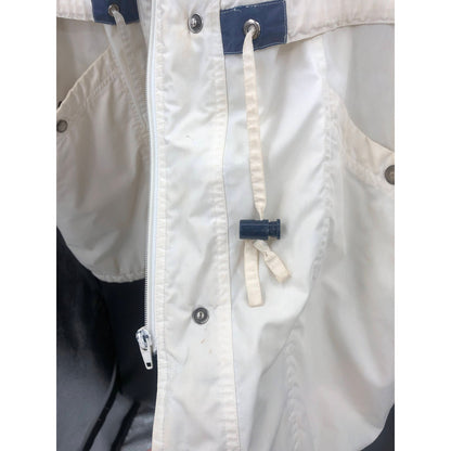 Cabin Creek Vintage 1990s Large Cinching Winter Coat White Blue Details Thick