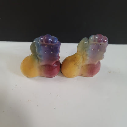 Vintage Shawnee Pottery Ceramic Fruit  Grapes Pear Salt & Pepper Shaker Set