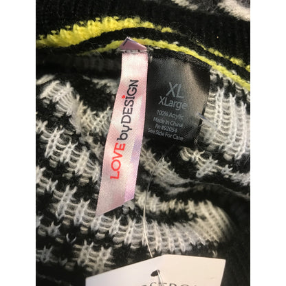 LOVE BY DESIGN NWT Black Zebra Pullover Sweater Long Sleeves XL