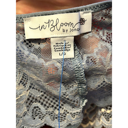 In Bloom By Jonquil NWT Floral Lace Teddy Starfall Blue Size Large