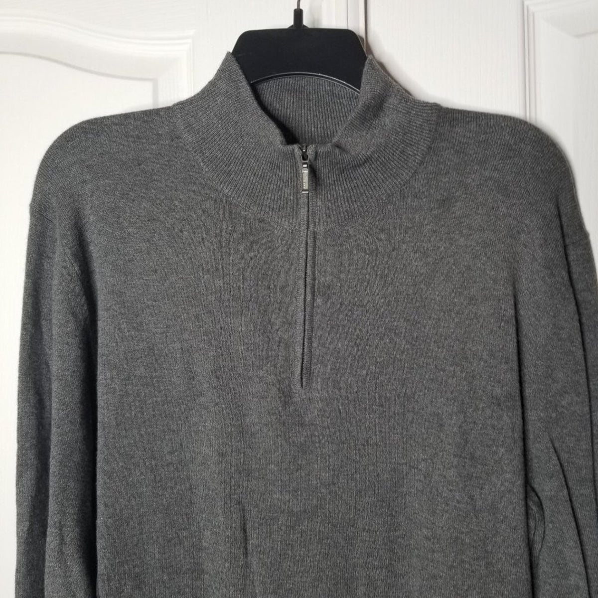Wallin & Bros Pullover Sweater Quarter Zip Long Sleeve Mock Neck Charcoal Medium