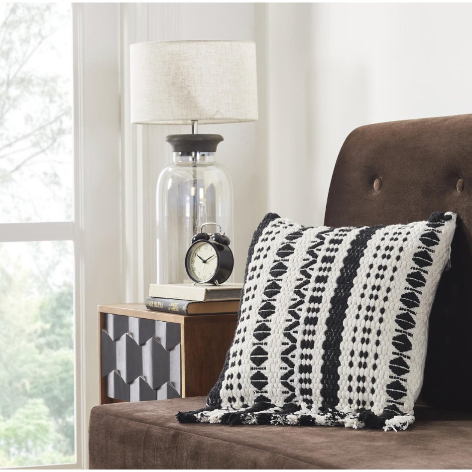 Modern Threads NWT Black White Pattern Tanasi Decorative Pillow Cover