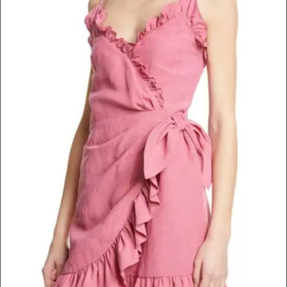 Rebecca Taylor Ruffle Detail Cotton & Linen Dress Size 8