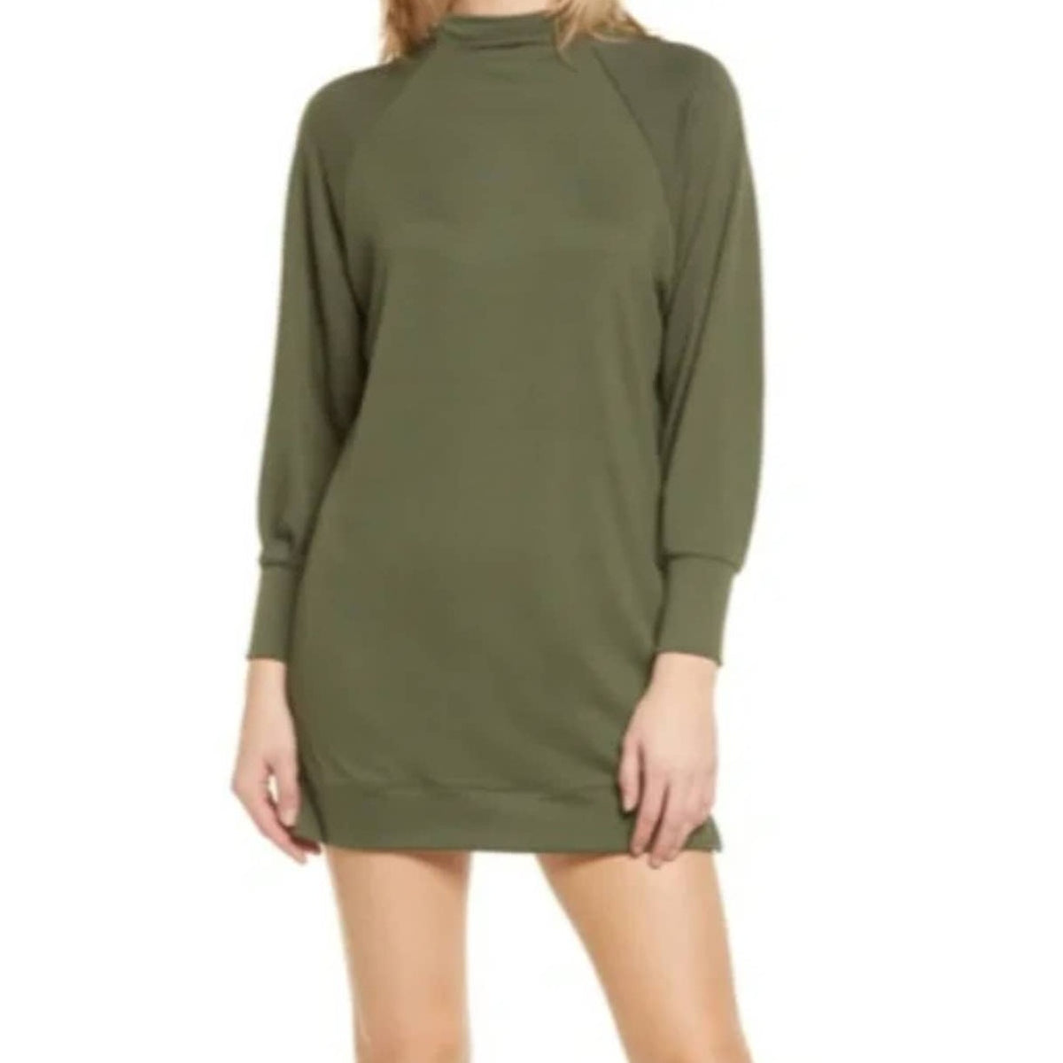 Socialite Dress Mini Ribbed Olive Green Womens Size extra large comfortable