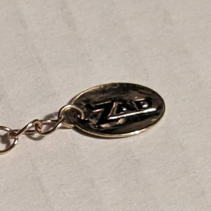 Vintage Mini Moon MCM Jewelry ZAD Gold Tone Metal Wood Amulet Pendant on Chain