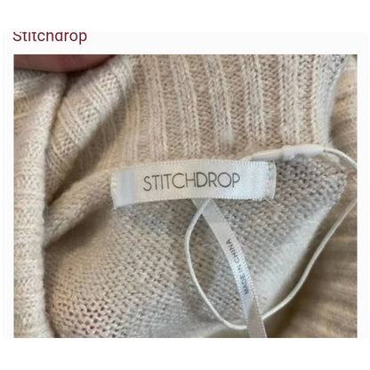 Stitch Drop Sweater Cable knit long sleeve turtleneck Size Small