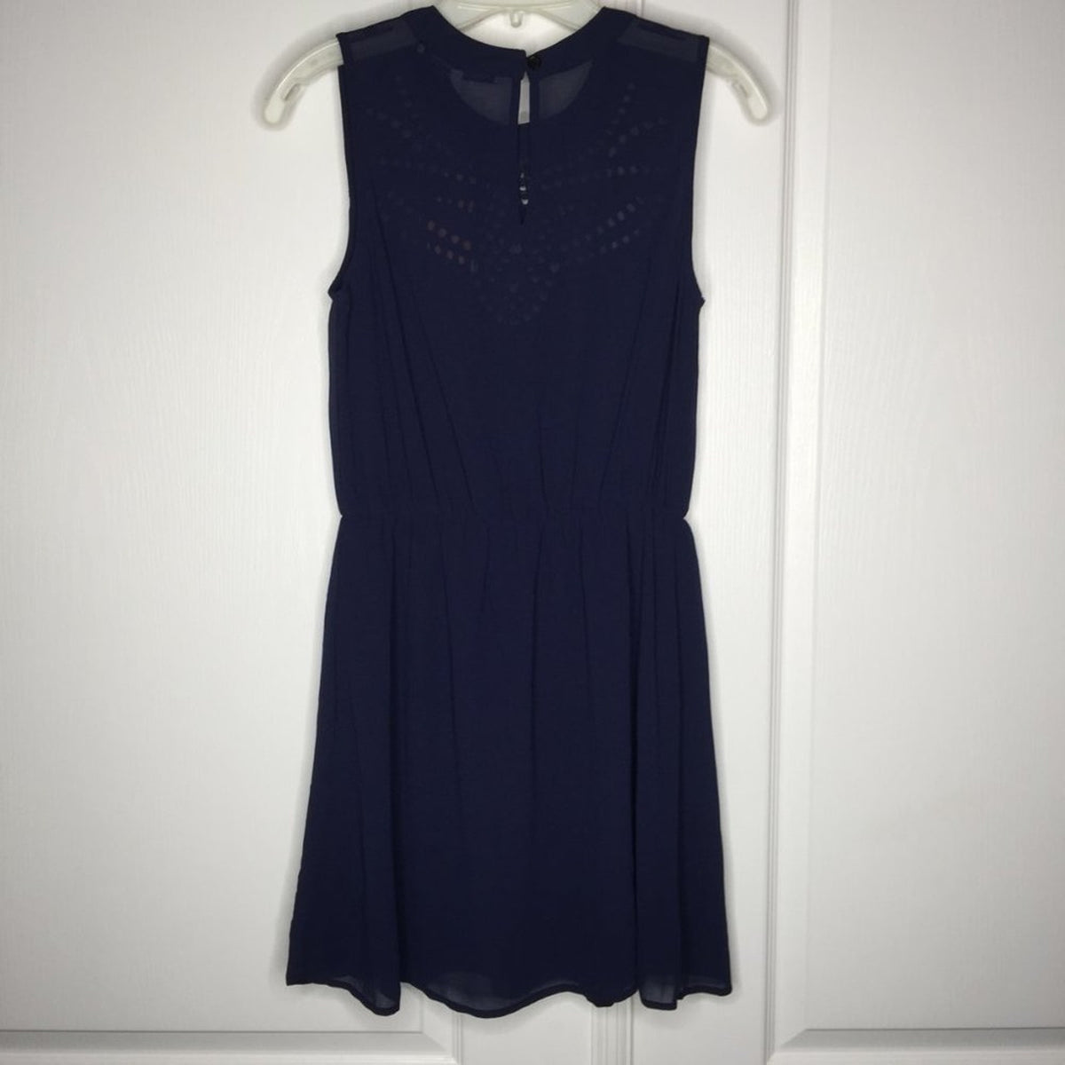 Collective Concepts Kaeli Eyelet Dress Stitch Fix Sleeveless Navy Blue Small