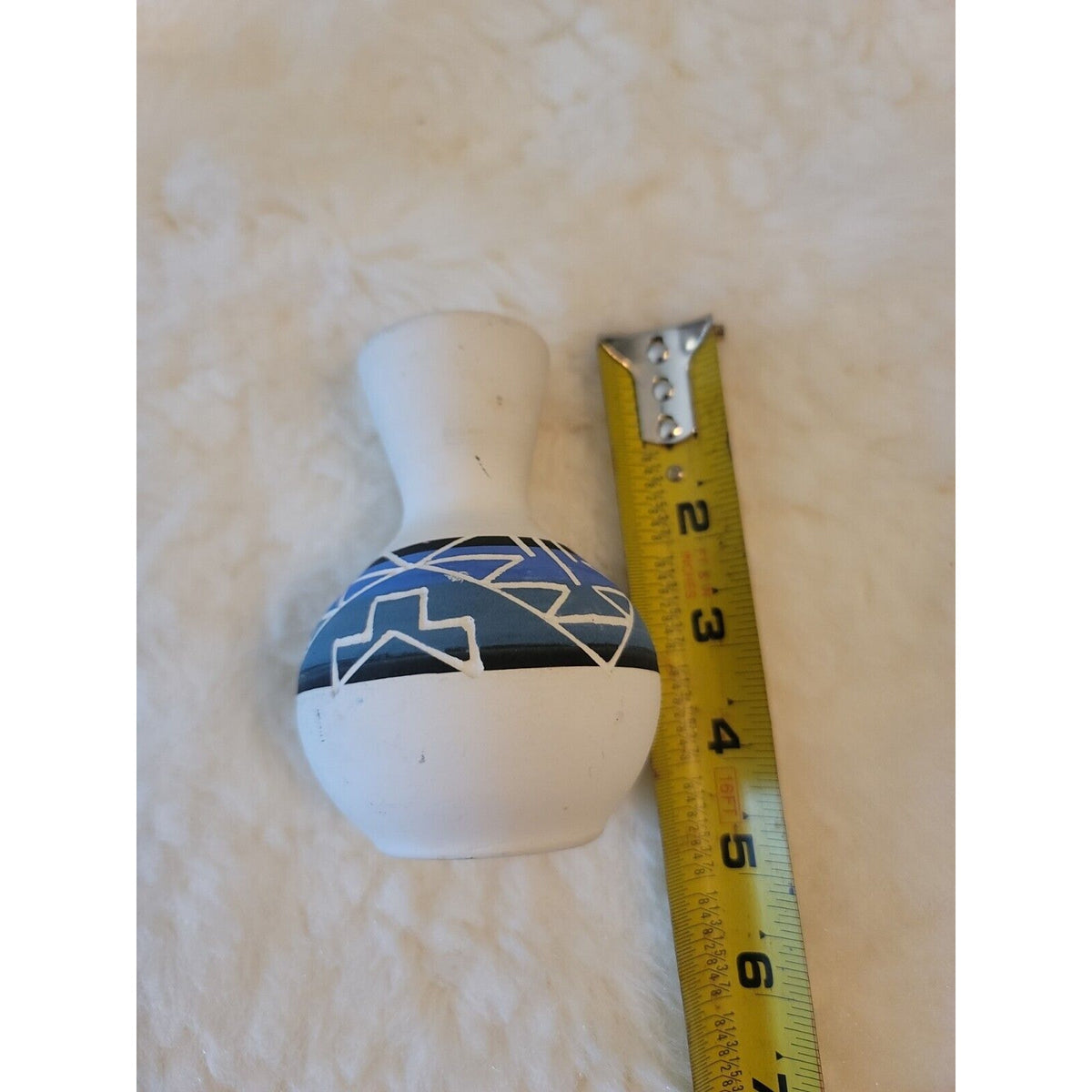 VIntage Sioux Pottery Small Vase INDIGENOUS Tribal Ethnic 4" Signed SWIFT EAGLE