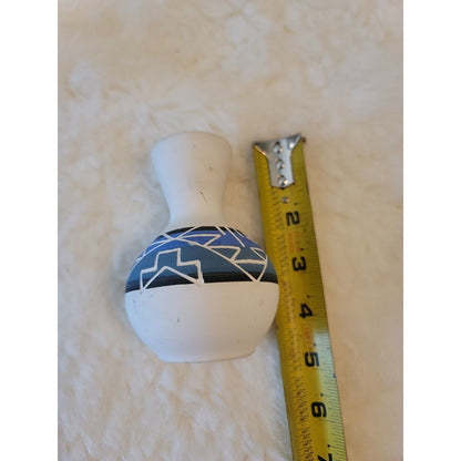 VIntage Sioux Pottery Small Vase INDIGENOUS Tribal Ethnic 4" Signed SWIFT EAGLE