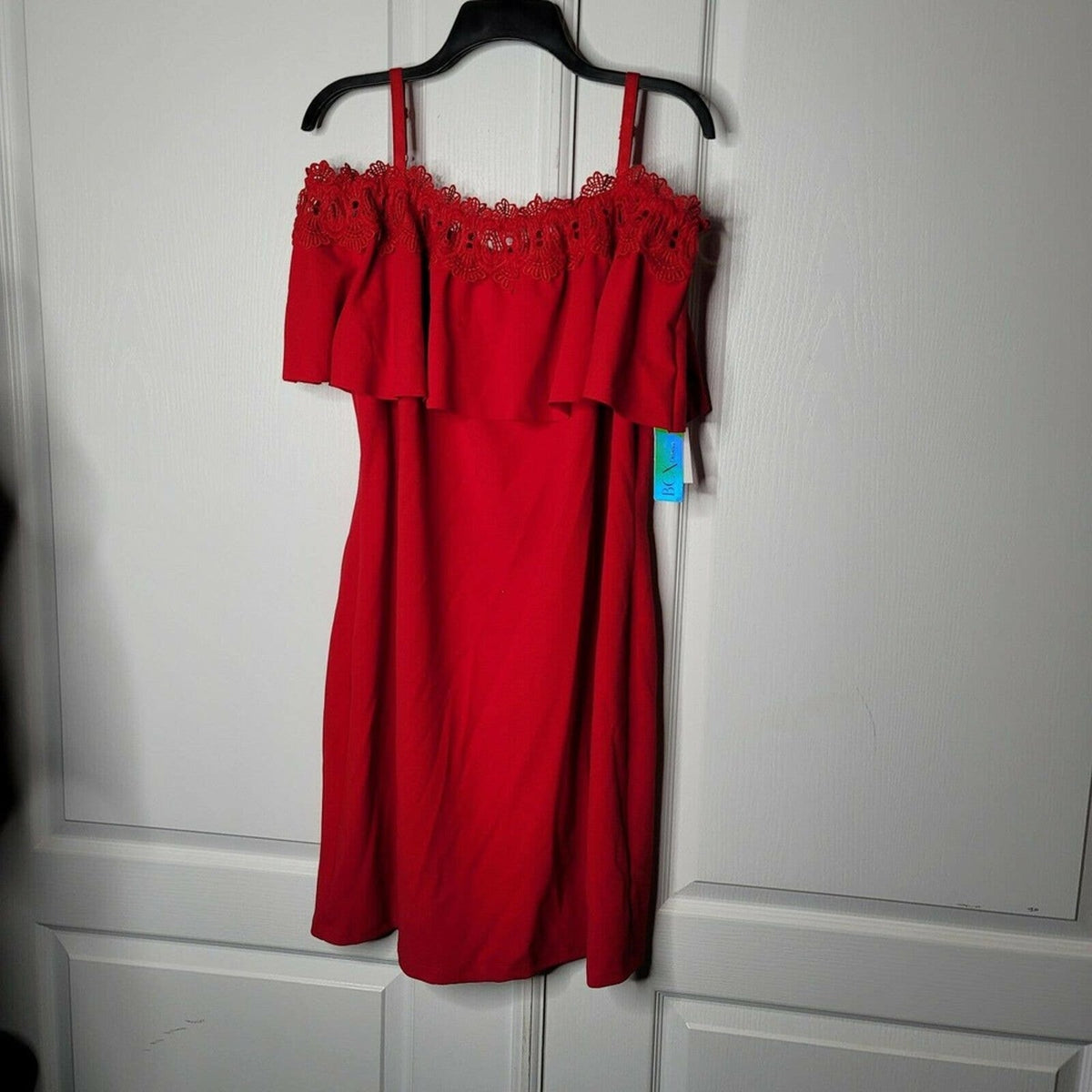 Bcx Stretch Party Cocktail Bodycon Dress Off-Shoulder Back Zipper Red Size 2X