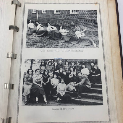 The Teenix 1949 Yearbook Denton North Carolina Sara Harrison Leather Ephemera
